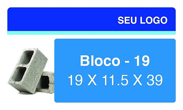 PLACA BLOCO 19 X 11.5 X 39 - PIB 05 - PERSONALIZADA