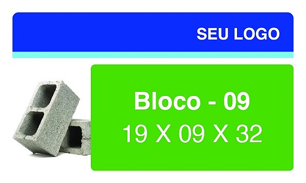 PLACA BLOCO 19 X 09 X 32 - PIB 10 - PERSONALIZADA