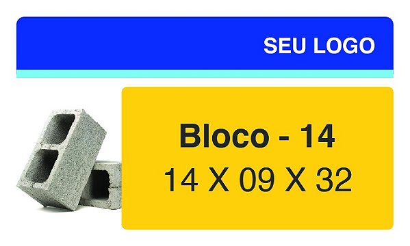 PLACA BLOCO 14 X 09 X 32 - PIB 11 - PERSONALIZADA