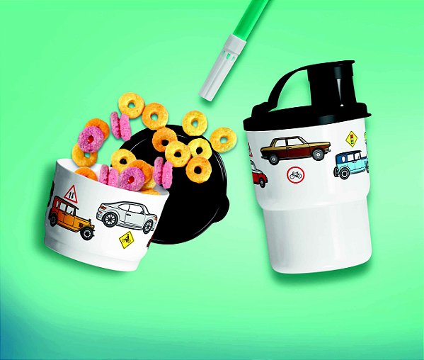 Conjunto Carrinhos (copo 225ml +potinho 140ml)