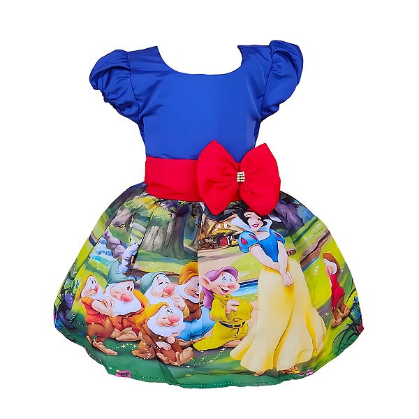 Vestido Temático Luxo Branca de Neve