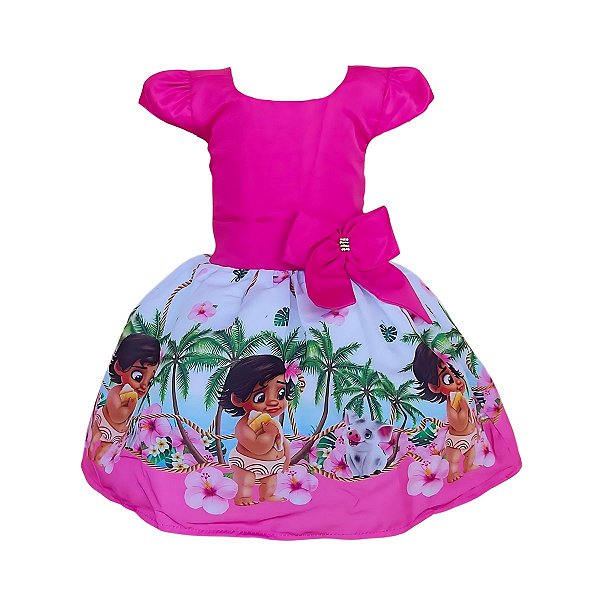 Vestido Temático Luxo Moana Baby