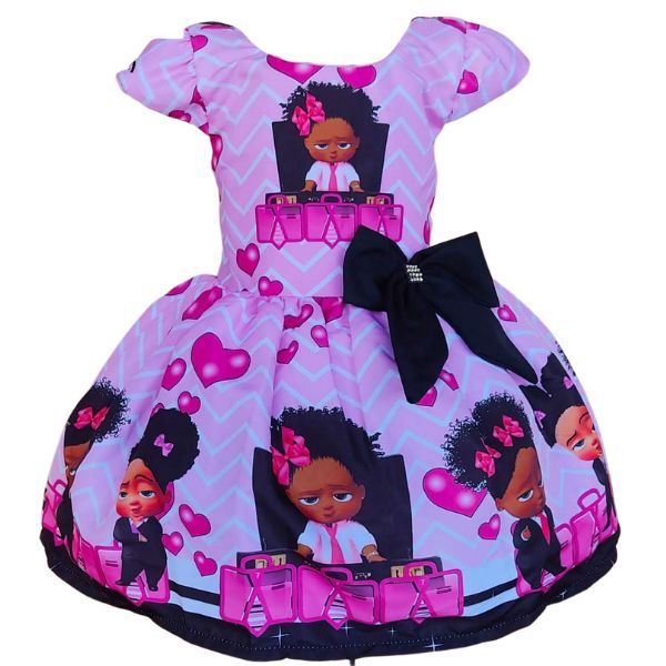 Vestido Temático Super Luxo Poderosa Chefinha Rosa