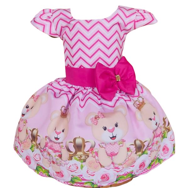 Vestido Temático Super Luxo Ursinha Princesa