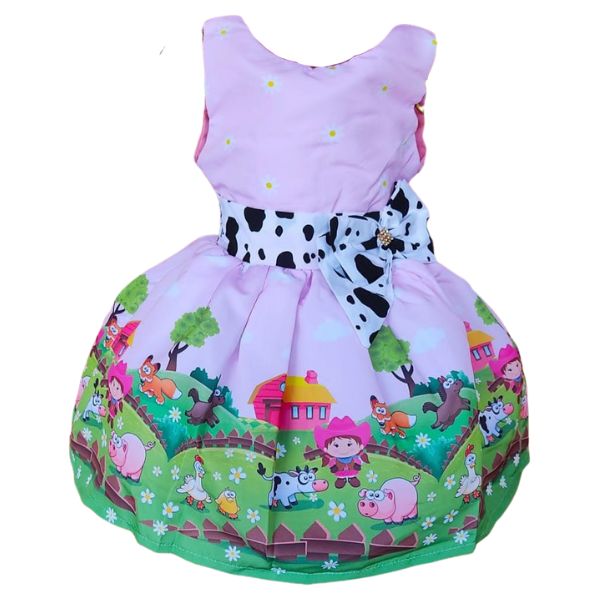 Vestido Temático Super Luxo Fazendinha