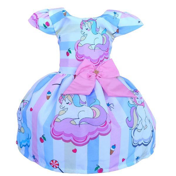 Vestido Temático Super Luxo Unicórnio Candy
