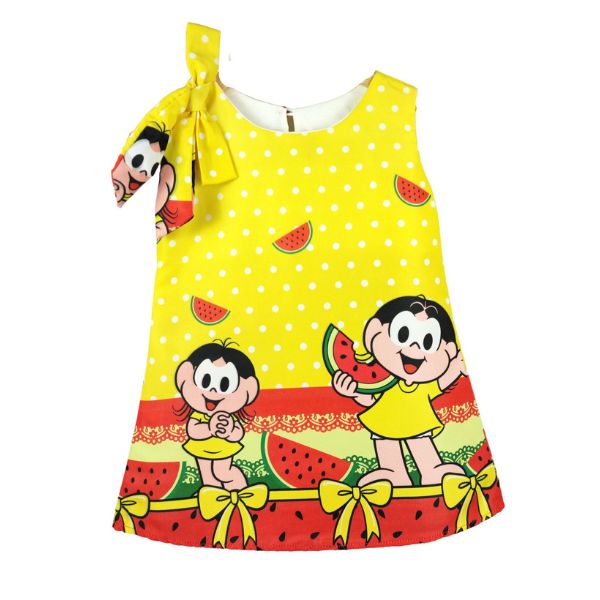 Vestido Trapézio Regata Magali Comilona Infantil Festa