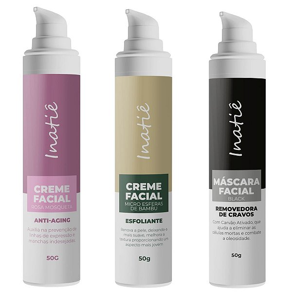 Kit Skincare Facial 3 em 1 - Anti Idade + Esfoliante +Limpeza Profunda