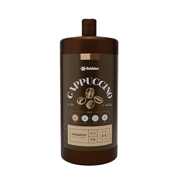 SHAMPOO PET CAFE COM CANELA CAPPUCCINO 2,5L (1:4) - BUBBLES