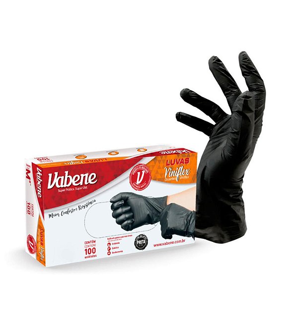 LUVA VINIFLEX VABENE 100 CX PRETA