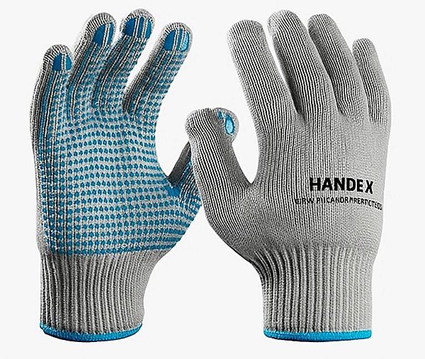 LUVA HANDEX HAND PIGMENTADA CINZA/AZUL C.A 49082