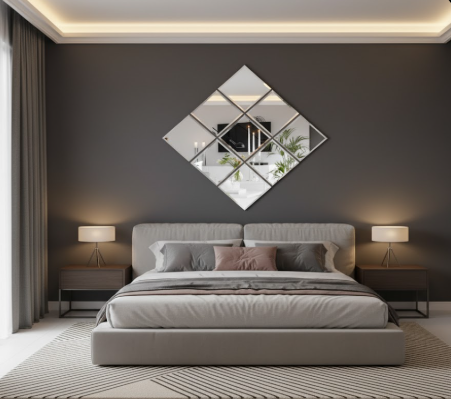 Kit 10 Espelhos Decorativos 15x15 Lapidado Mosaico Decorativo (kit com 10 Unidades)