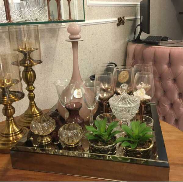 Bandeja Revestida de Espelho Bronze