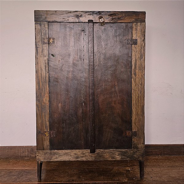 Armário de Madeira Escura 2 Portas, Início do Século XX - 158x100x45cm