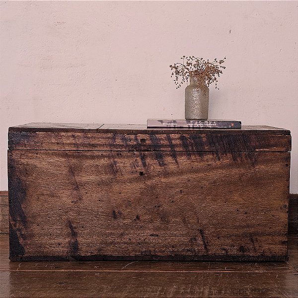Baú Rústico Tampo com 3 Tábuas, MG - 71x34cm (L x P)