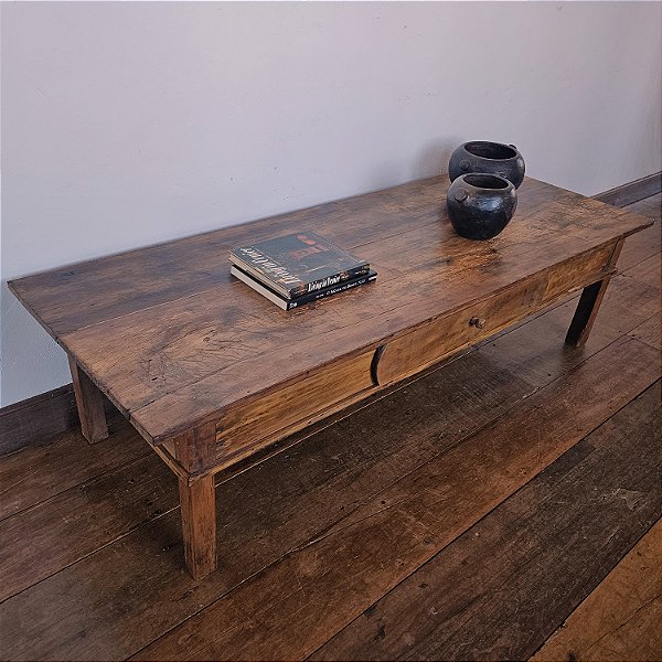 Mesa de Centro c/ 1 Gaveta, Início do Séc. XX - 69x189cm (L x C)