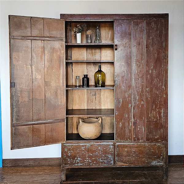 Armário de Fazenda com 2 Portas e 2 Gavetas, Séc. XIX - 237x153x44cm