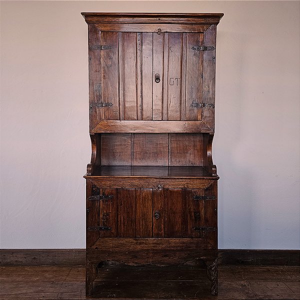 Armário Louceiro 4 Portas c/ Calha, Início Séc. XX - 199x96x46cm