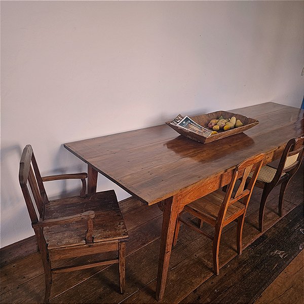 Mesa de Refeição Antiga, Madeira Maciça, Anos 50 - 300x88cm (L x P)