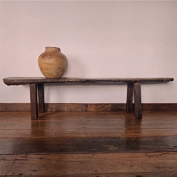 Banco Rústico Antigo em Madeira, Minas Gerais – 2,28m