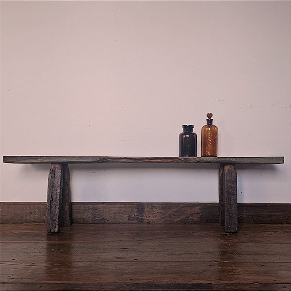 Banco Antigo Rústico em Madeira, Início do Séc. XX, MG - 1,54m