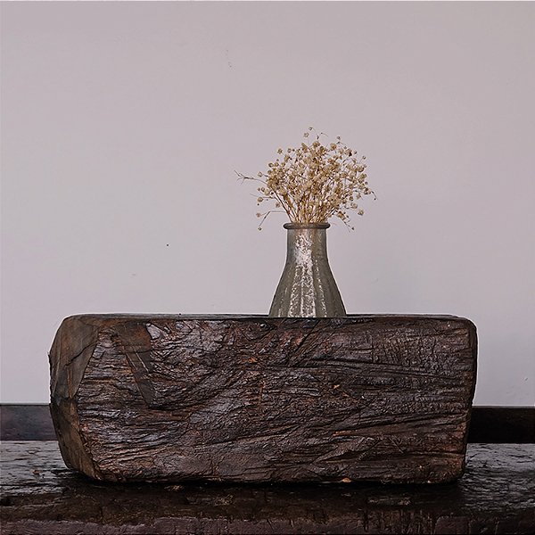 Pilão de Mesa Antigo Rústico em Madeira, Séc. XX - 33x17x13cm