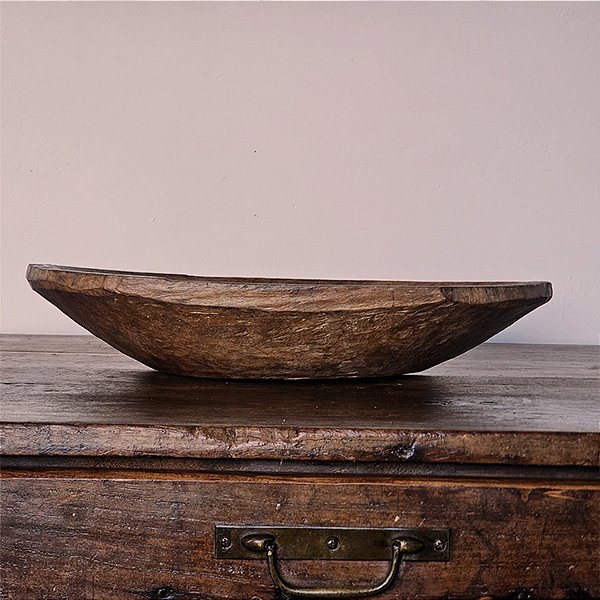 Gamela Rústica Madeira Maciça, Início Séc. XX - 50x31x10cm