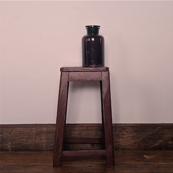 Banqueta Antiga Vermelha Anos 50 - 22x23cm (L x P)