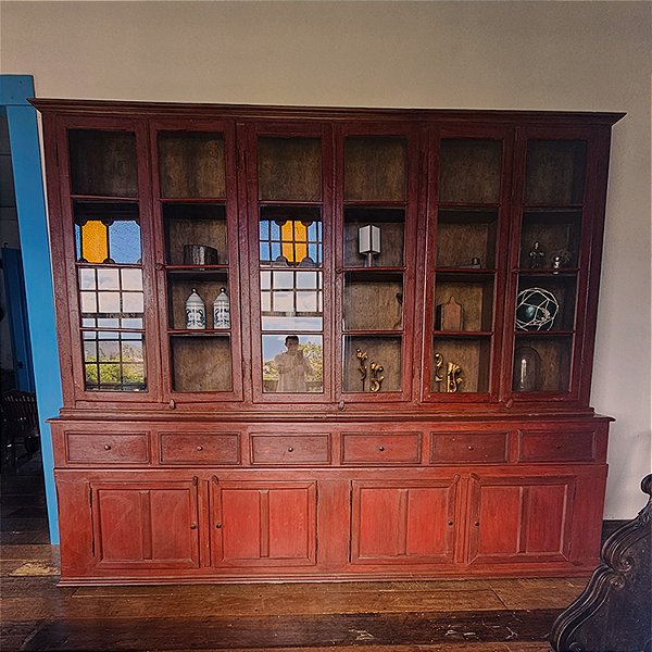 Armário de Farmácia com Portas de Vidro, Anos 40 - 344x57cm (L x P)