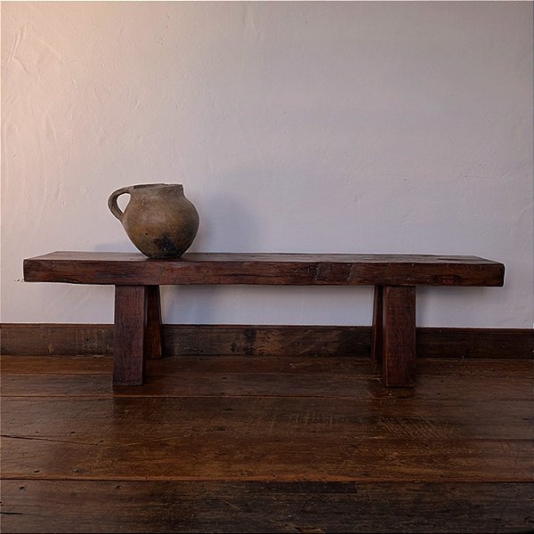 Banco Rústico em Madeira Maciça, Design Robusto - 169x29cm