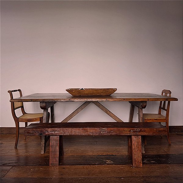 Mesa de Jantar Cavalete , Final Séc. XIX - 219x105cm (L x C)