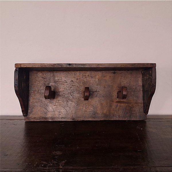 Cabideiro de Parede Rústico, Início do Séc. XX - 73x22x34cm