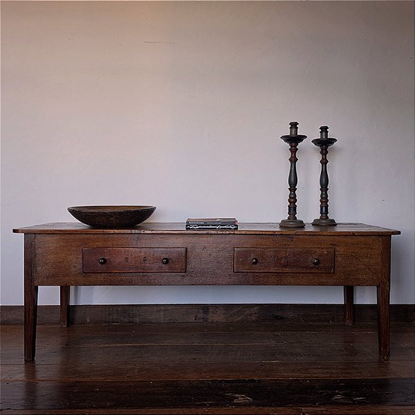 Mesa de Encostar com Gaveta, Século XIX - 223x73x74cm