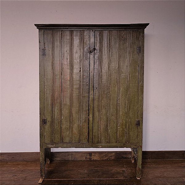 Armário de Calha, Verde do Século XIX - 140x48x199cm