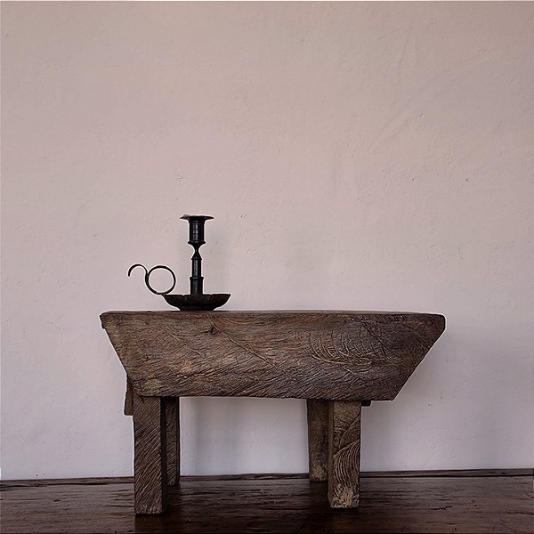 Banquinho Antigo de Casas de Produção de Farinha, Séc. XX - 52x34x30cm