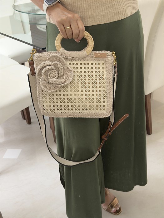 Bolsa Havana palha indiana e fio nude