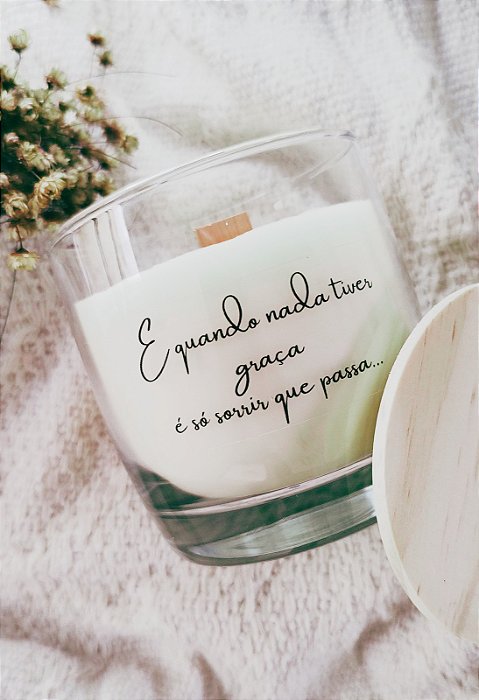 Vela Aromática Frases Sorrir Bamboo 180G