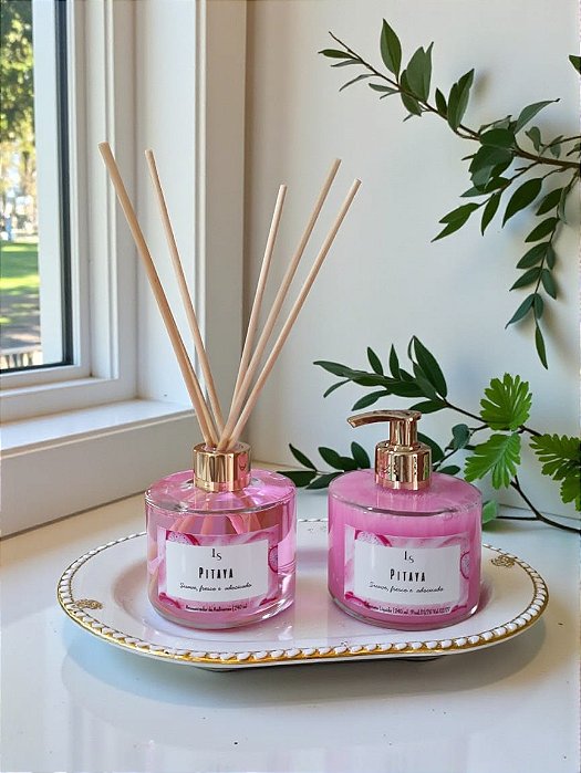 Kit Aromatizador de Ambientes e Sabonete Líquido Pitaya.
