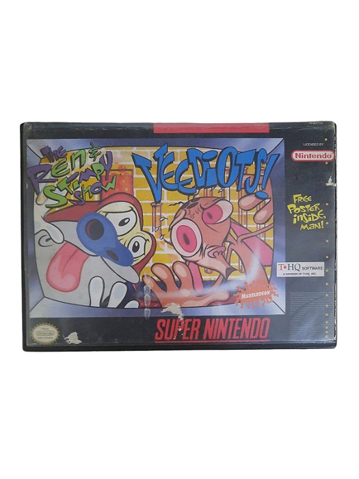 THE REN & STIMPY SHOW: VEEDIOTS - CASE FITA K7 - USADO - SUPER NINTENDO
