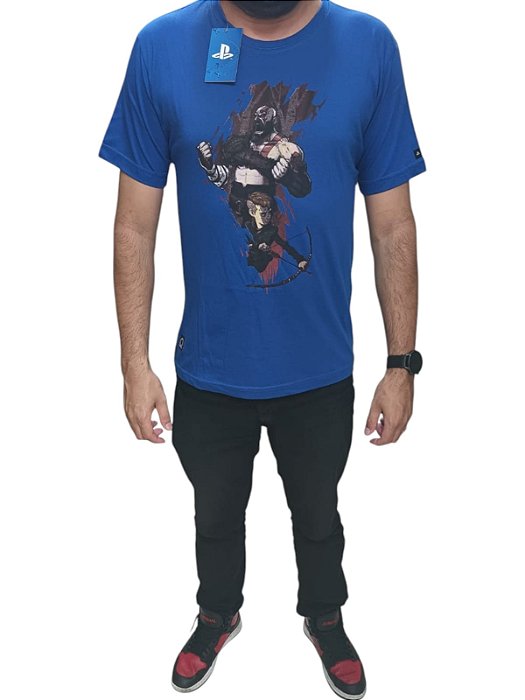 CAMISETA KRATOS E ATREUS - AZUL (G)
