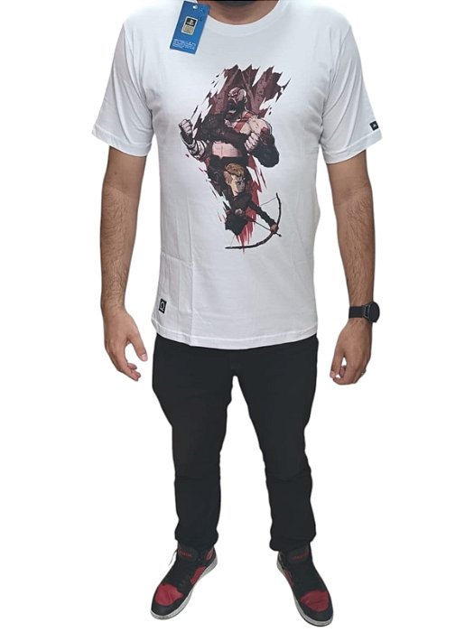 CAMISETA KRATOS E ATREUS - BRANCA (G)