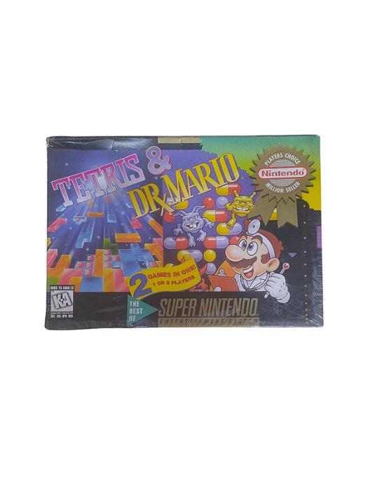 TETRIS & DR MARIO - NOVO - SUPER NINTENDO