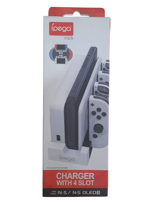 BASE CARREGAMENTO DOCK JOY-CON - WHITE - NOVO - NINTENDO SWITCH