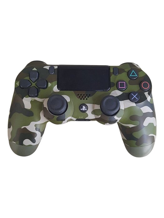 CONTROLE SONY CAMUFLADO VERDE  - C/ DETALHES - USADO - PS4