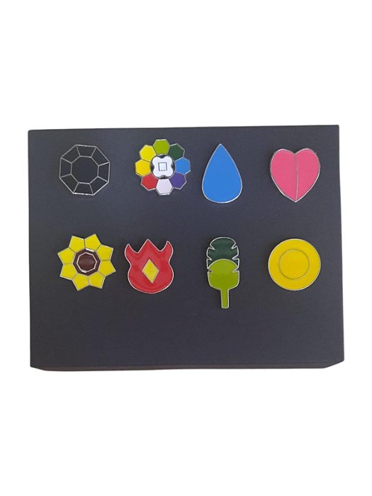 CONJUNTO 8 PINS - INSÍGNIAS POKÉMON LIGA ÍNDIGO