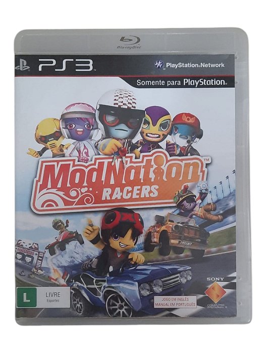 MODNATION RACERS - CAPA E MANUAL EM PT/ JOGO EM INGLÊS - USADO - PS3