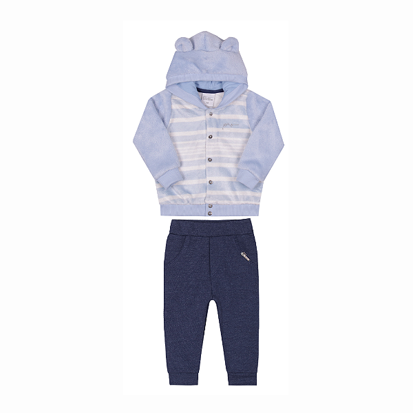 Conjunto Infantil Blusa em Pelo Capuz Calça Paraíso 14638