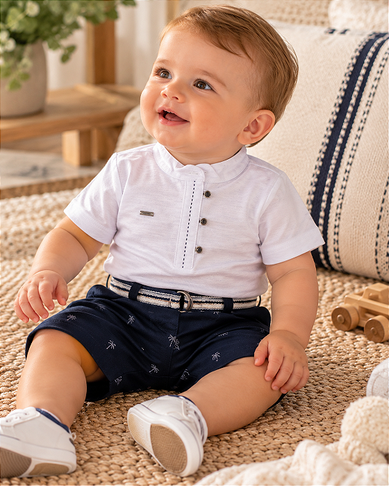 Conjunto Bebê Masculino Bata e Shorts Paraíso 13861