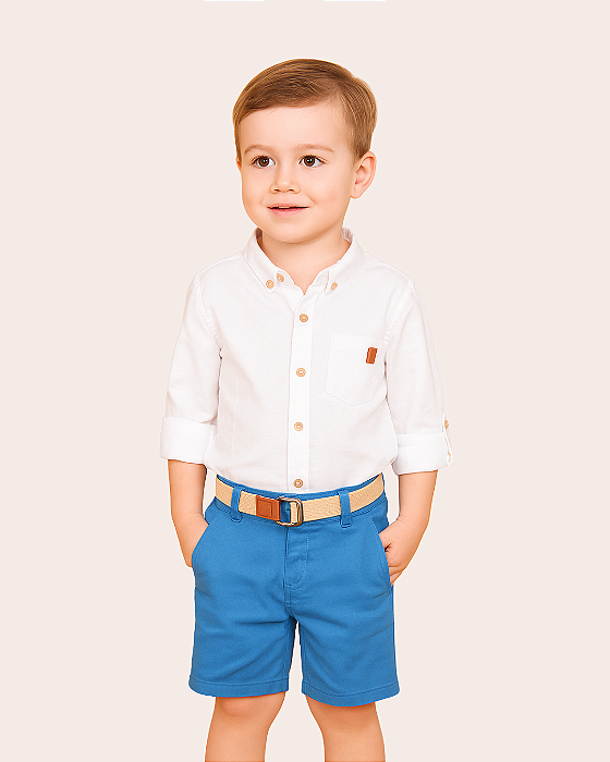 Conjunto Infantil Masculino Camisa 3/4 Shorts  Paraiso 15637