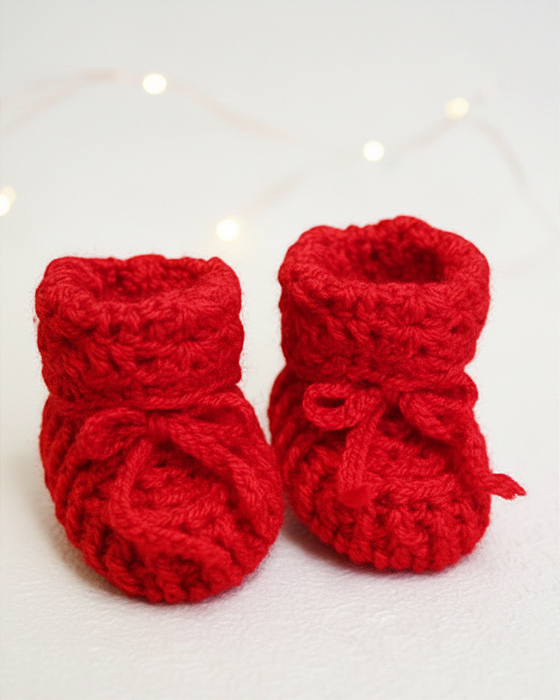 Sapatinho Bebê Unissex Croche Lã Artesanal Linha Encanto FL